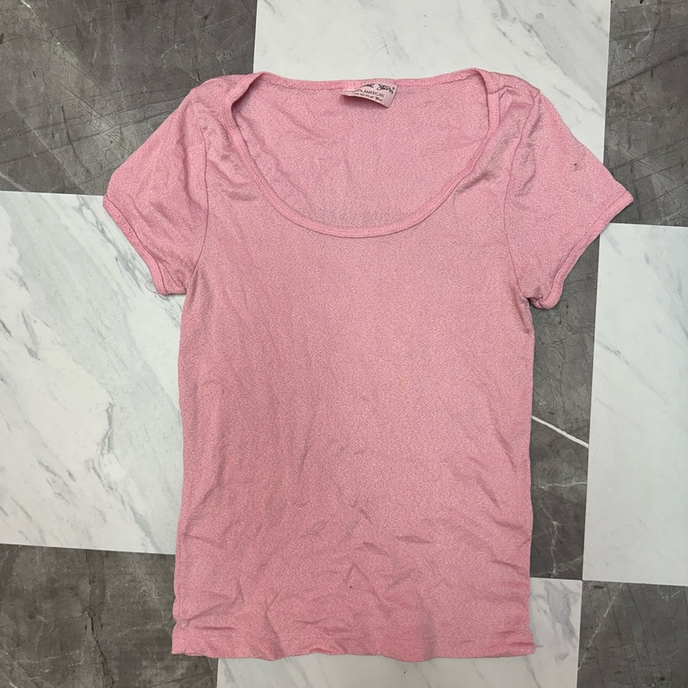 Y2K Michael Stars pink glittery tee